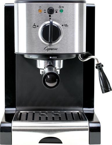 Capresso Steam PRO 4-Cup Coffee Maker and Espresso Machine with Milk  Frother Black/Stainless Steel 304.01 - Best Buy